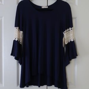 NWT Altar'd State  Navy long Sleeve top